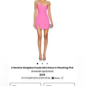 Amanda Uprichard Strapless Pink Mini Dress